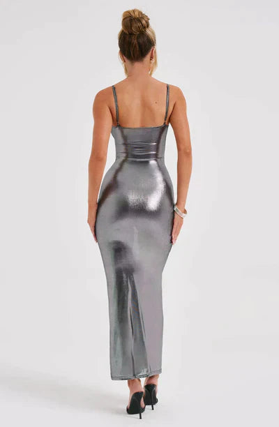 MAXI DRESS - GUNMETAL